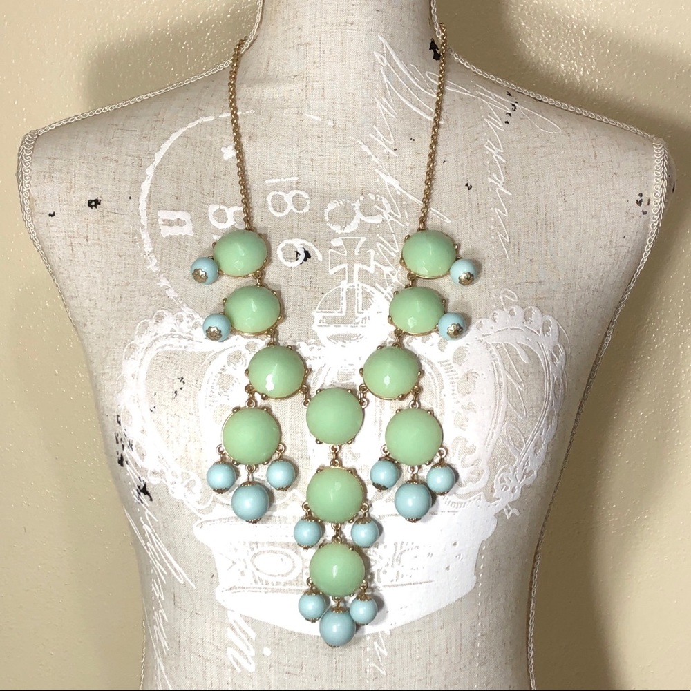 Vintage Storm Jade Green & Blue Statement Necklace Gift